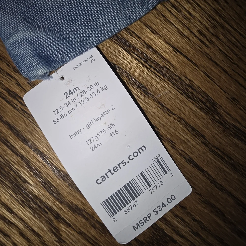Carter's Denim Pants Romper NWT 24 Months